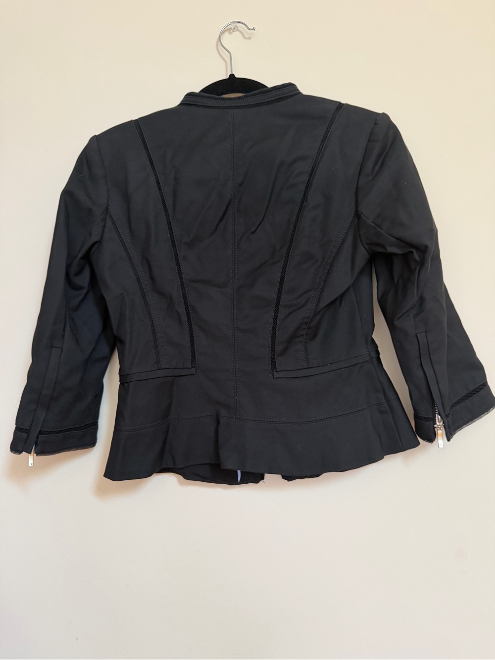 White House Black Market Black Zip-Front Tailored Jacket - Picture 3 of 3